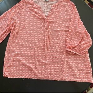 Saint‎ Tropez West Salmon and White Patterned Tunic in 2X